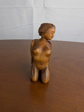 Netsuke schöne Geisha - Buchbaumholz - Japan - Handgeschnitzt 