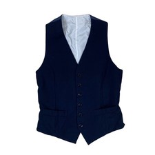 Vintage Blau Weste Wolle 38R S