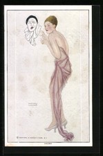 Künstler-AK Raphael Kirchner: Anger, Elegante Dame, Pantomime 