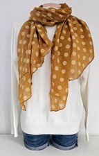 Italy Blogger Schal Tuch Halstuch Seide/Baumwolle asymetrisch Punkte in Curry