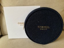 Original CHANEL VIP Kosmetiktasche Makeup Tasche dunkelblau rund neu