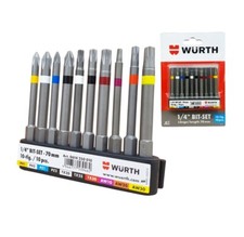 Würth Bit Sortiment 70mm lang 10 teilig Bitset Bitsatz Kreuz AW Torx 0614250010