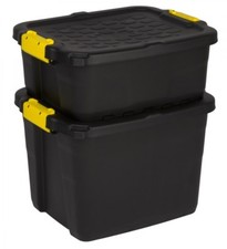 2 x Aufbewahrungsbox Box Kunststoffbox Lagerbox Material Kiste Deckel 2 Größen