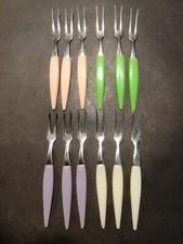 12 bunte Gabeln Cocktailgabeln