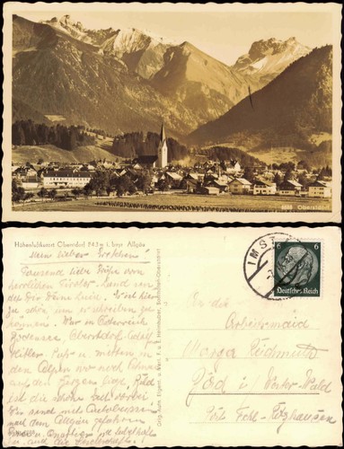 Ansichtskarte oberstdorf - ansichtskarte,