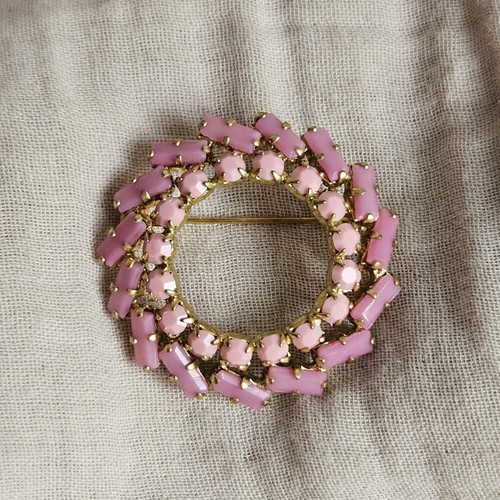 Vintage brosche kranz rund - kranz,