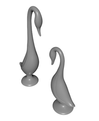 Schwanen skulpturen 2er set - im, 2er-set