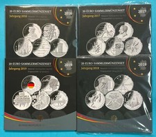 Deutschland Germany 20 Euro Set  2016-2022 PP, 925er Silber, AUSWAHL (S4-20-19