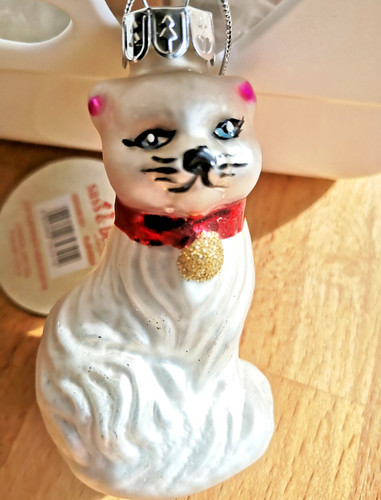 Glas katze christbaumschmuck - katze,