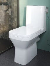 Spülrandlos Wc Toilette Stand komplett Spülkasten Keramik Mit sitz Waagerecht  !