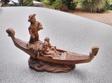 Venedig Statue Deko Souvenir Gondel Gondolierie Italien Vintage Holz
