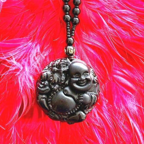 Buddha perlenkette black - buddha,