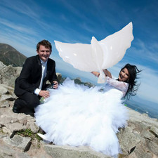 Weiße Tauben XXL Luftballons