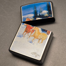 Zippo HORSES Dreamteam, Picken (nur HÜLLE) Leerhülle,OHNE Benzineinsatz (2.Wahl)