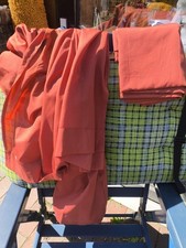 2 Vorhänge/Gardinenschals;Rostfarben, halbtrans/140x210; f.Kräuselband od.Stange