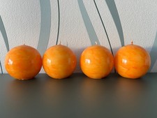 Kugelkerzen Kerzen rund Orange - 4 Stück - ⌀ 6,5 cm