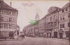 164176 AK Freystadt i. Schl. Partie am Ring 1927 August Seiler Fleischerei <p> l