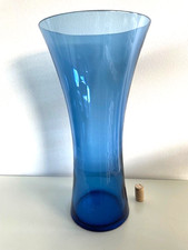 TOP XXL Vase  Bodenvase Glas Murano "Cenedese" Königsblau 1970er Jahre gut!