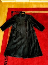 Schwarzer Damen-Mantel Gr. 44, 80 % Wolle, 20% Nylon/Polyamid