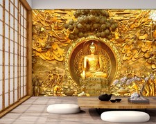 3D Buddha Statue Q8486 Tapete Wandgemälde Fototapete Selbstklebend Kay