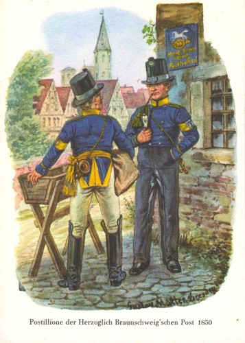 Postkarte postillione der - postkarte,