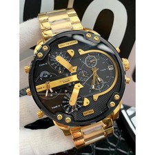 Diesel  MR. DADDY 2.0 Quarz Herrenuhr DZ7333 Edelstahl schwarz Zifferblatt 57mm