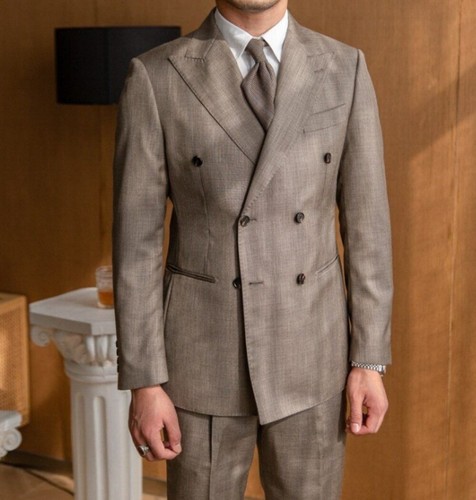 Herren leinenanzug braun mode - herren,