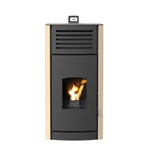 A++ Robin Wood Enya Aqua Beige Pelletofen Wasserführend 18kW Pelletkamin Heizung