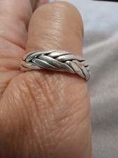 Silber Bandring Geflochten 925 Silber Damenring / Herrenring 8 Gramm