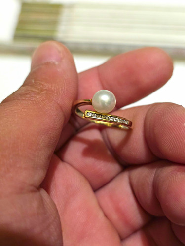 Gelbgold 333 ring mit - mit, weißer
