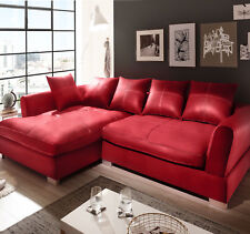 Design Couchgarnitur Rot Big K Leder Sofa Eck Sofa Wohnlandschaft Megasofa Links