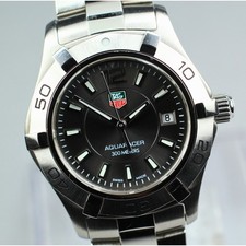 Exc+5 TAG Heuer Aquaracer WAF141E Damen Quarz Taucheruhr 28mm 3J schwarz 0483