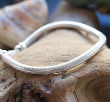 Schlicht Armband 925er Silber Ø 3 / 4 / 4,5 mm 19,5  20,5 21,5 cm Schlangenkette