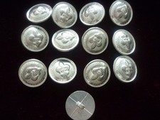     13 Zinnknöpfe für die Uniform mit franz. Lilie 18. Jahrhundert F&I War    