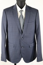 Montego schwarz-blaues Sakko Gr.52/L Polyester Viskose Elasthan Top Zustand