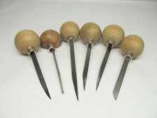 6 Stichel mit Heft zum Fassen und Gravieren Goldschmiedewerkzeug Konvolut