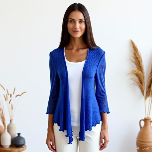 Boho strickjacke blau - boho,