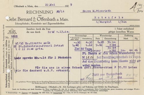 Rechnung offenbach bernard - rechnung,