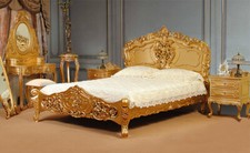 Gold Doppelbett mit Lattenrost