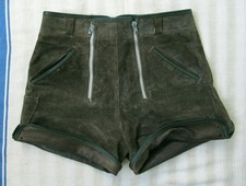 GRAUGRÜNE LEDERHOSE - PFADFINDER - BW 35 cm - VINTAGE - GR. XS