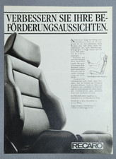 20. Keiper Recaro GmbH Sportsitze Autositze Werbeanzeige Reklame Werbung 1988