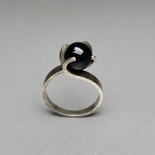 Ring aus 835 - , onyx