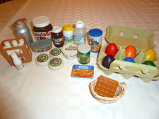 Kaufladen Zubehör bunte Holzeier Erzi etc. ...  gemäß Abbildung - ca. 22 Teile -