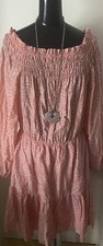 H&M Carmen Kleid Rosa Beige Lyocell Mix Gr M, 40 ? ❤️❤️❤️