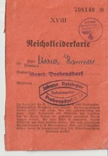 Deutsches Reich/WK II, Reichskleiderkarte, Prebensdorf