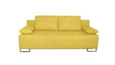 2-Sitzer-Sofa Mirko mit Schlaffunktion - Bettzeugbehälter - gelb von Siblo