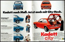 Opel  Kadett C "City", originale Werbung aus  1975, auch Coupe, Limousine, Kombi