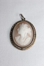 19 Jhd Antiker Silber Anhänger - Göttin Diana - Dianakopf