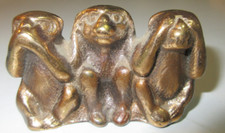 3 Affen Nichts hören sehen sagen Bronze Mini Statue Figur