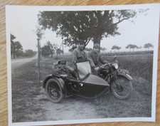 Altes Detail Foto NSU Oldtimer Motorrad mit Beiwagen um 1925